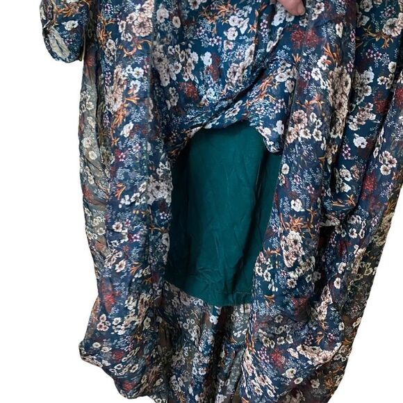 Elena Baldi Silk Floral Hi-Lo Dress Size Small - Picture 7 of 12